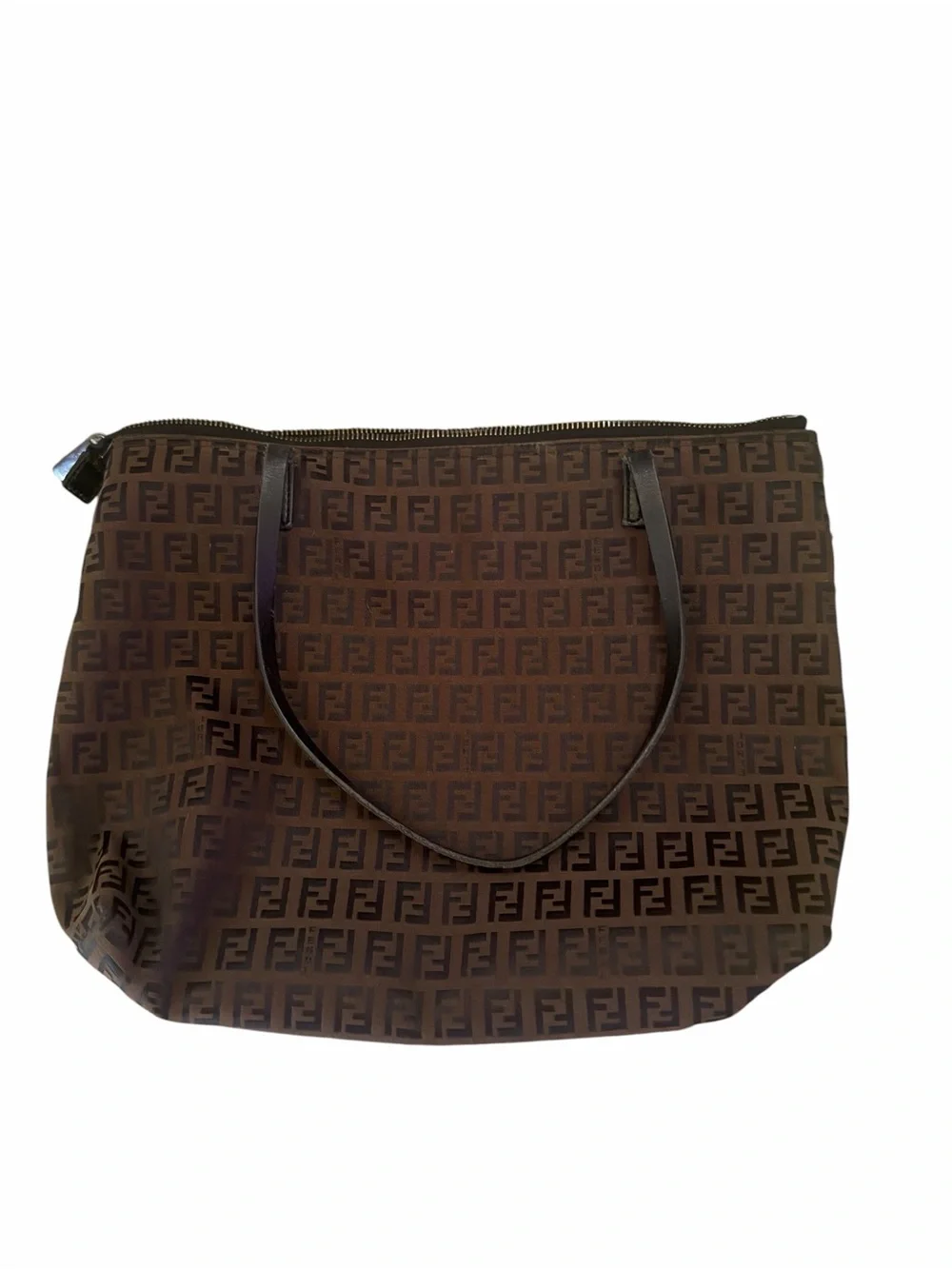 Fendi Brown Monogram FF Jacquard Tote